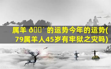 属羊 🌴 的运势今年的运势(79属羊人45岁有牢狱之灾吗)